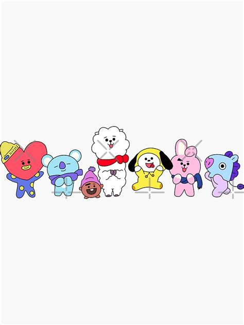 Cute Happy Bt21 Characters Sticker For Sale By Dawn Star Redbubble