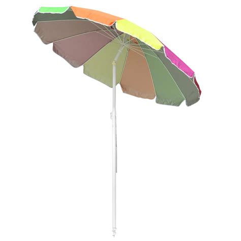 678 Ft Rainbow Beach Umbrella Sunshade With Tilt Sand Anchor Uv