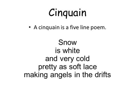 Examples Of Cinquain Poems