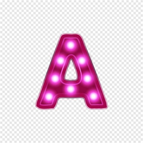 Pink Letter A With Led Light Illustration Typeface Neon Lighting Font