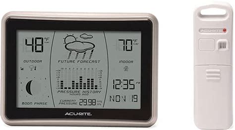 Acurite Wireless Weather Forecaster With Intelli Time Gray With Silver