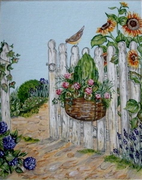Garden Gate Painting Fine Art Acrylic Victorian By Sheekydoodle