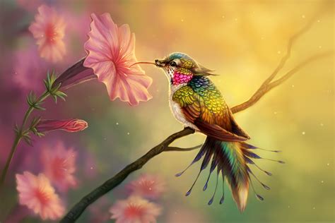 Hummingbird Fantasy Abstract Fractal Wallpaperhd Animals Wallpapers4k