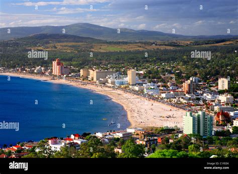 Aerial View Of Piriapolis City And Beach Maldonado Uruguay South