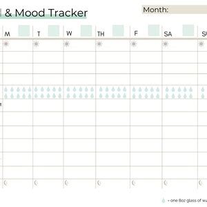 Printable Food And Mood Tracker Nutrition Journal Emotional Wellness Daily Log Instant