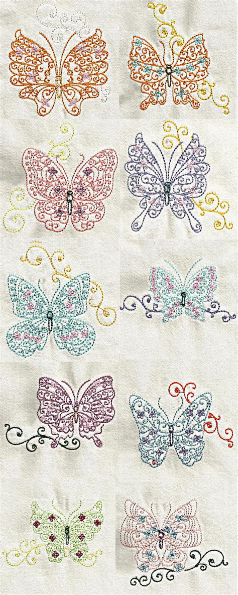 Machine Embroidery Designs Lacy Butterflies 2 Set