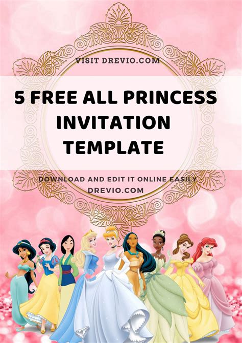 Free Princess Printable Invitations Printable Free Templates Download