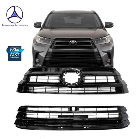 Fits 2017 2019 Toyota Highlander Front Bumper Upperlower Grille G