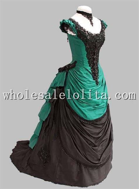 Gorgeous Green Victorian Dress With Bustle Victorian Ball Gowns Ball