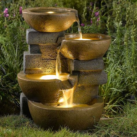 Jeco Pots Water Outdoor Fountain With Led Light