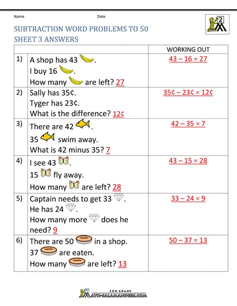 First grade word problems pdf. Subtraction Word Problems 2nd Grade