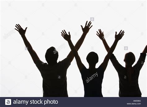 Silhouette Woman Arms Up Cut Out Stock Photos And Silhouette Woman Arms