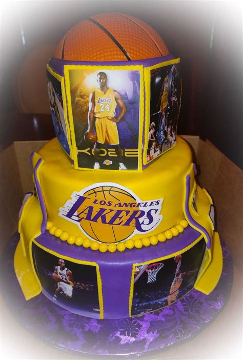 Kobe And Lakers Cake Basketball Birthday Cake Birthday Surprise Party