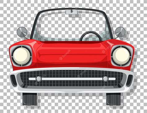 Premium Vector Cute Vintage Car On Grid Background