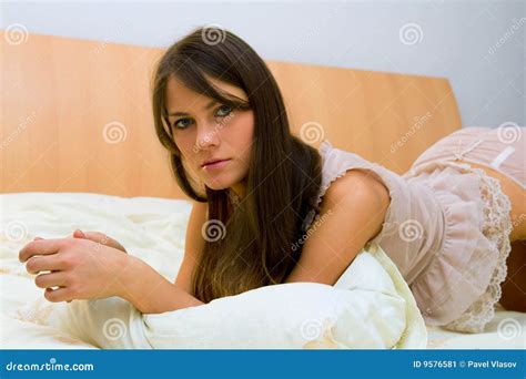 Bedroom Stock Image Image Of Bare Flirting Female Bedroom 9576581