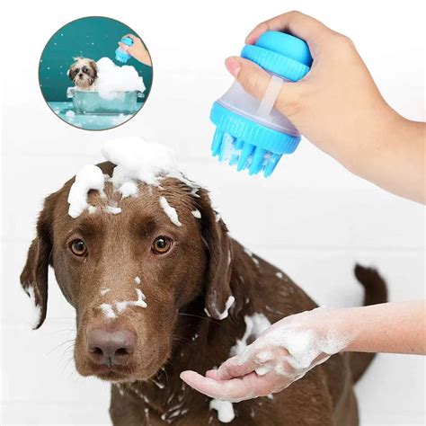 Soft Rubber Pet Bath Brush Massage Comb Bathing Tool Fast Washing Tool