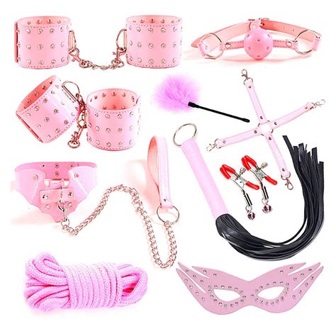 Pcs Sex Products Erotic Toys For Women Bdsm Sex Bondage Set Handcuffs Nipple Clamps Gag Whip