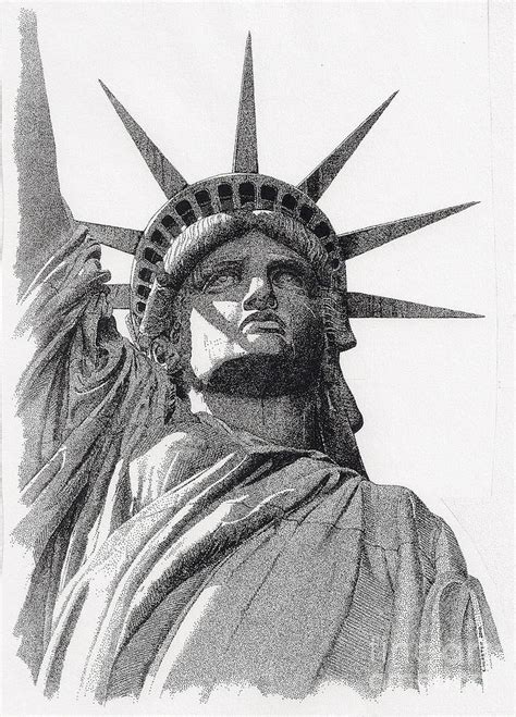 Statue Of Liberty New York City Drawing By C V