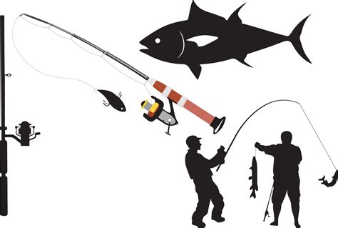 Fishing Silhouette Vector And Fish Silhouette Vector 13991643 Vector