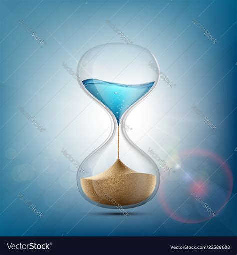 Water In Hourglass Becomes A Sand Royalty Free Vector Image
