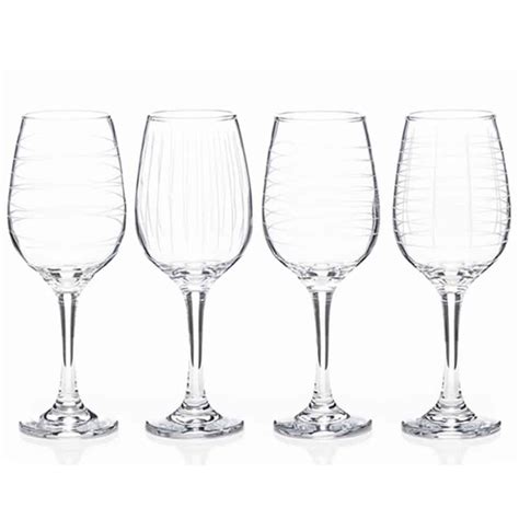 Clear Cut Set Of 4 Wine Glasses Allens
