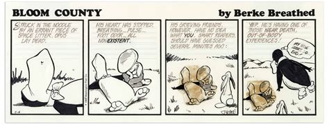Lot Detail Berke Breathed Original Hand Drawn Comic Strip For Bloom County Opus Has A
