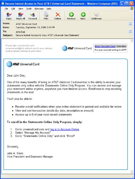 Requires purchase of internet 100m or higher plan (min. (Email Stimulus 3a; authentic) Legitimate AT&T Universal Card payment... | Download Scientific ...