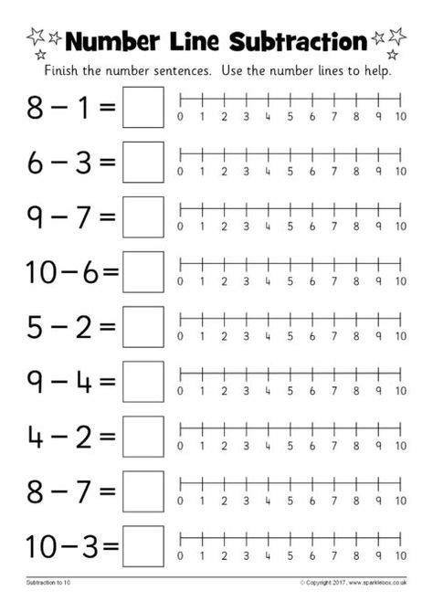 Number Line Subtraction Worksheets Sb12219 Sparklebox Math