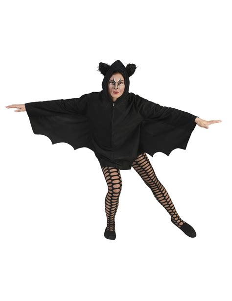 Capa Murciélago Negro Mujer Halloween Accesoriosy Disfraces