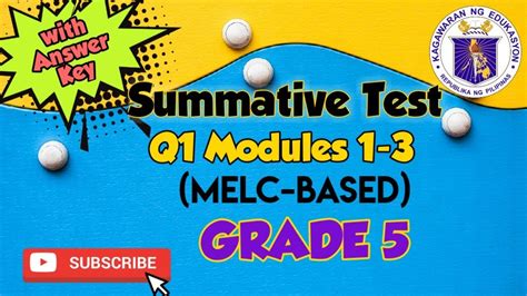 Grade 5 Summative Test Melc Based Quarter 1 Modules 1 3 All Subjects