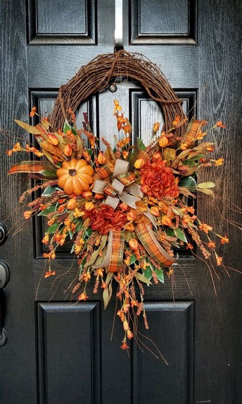 Fall Wreath Fall Wreaths For Front Door Front Door Wreath Etsy Fall