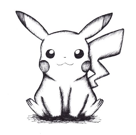 A Drawing Of A Pikachu With Big Eyes