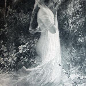 Nude Nymph Goddess Gal In Forest Antique Print Spring Awakening