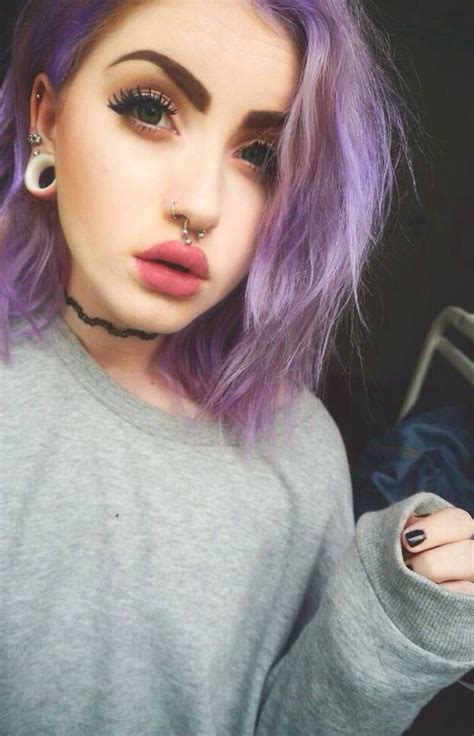 Image Result For Stretched Dahlia Piercings Scene Girls Pastel Hair