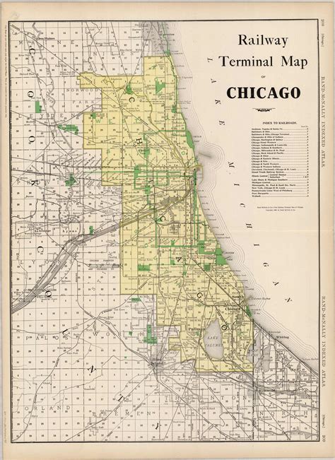 Railway Terminal Map Of Chicago Art Source International