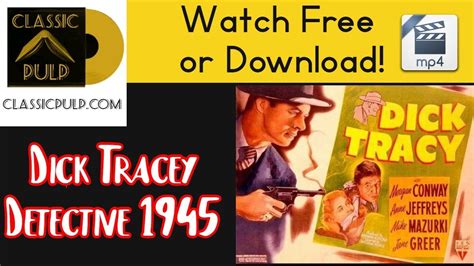Dick Tracy Detective Movie Watch Old Classic Films Detective Crime