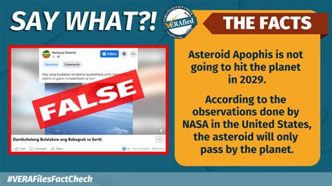 Vera Files Fact Check Asteroid Apophis Not Going To Hit Earth In 2029