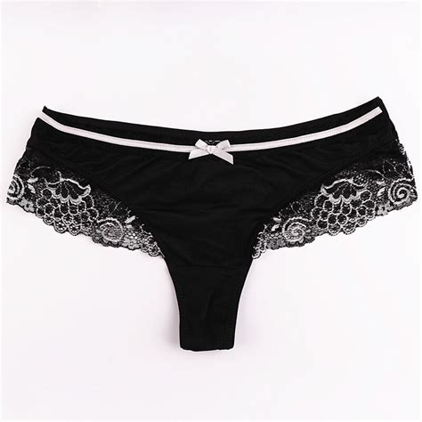 buy new high quality lady lace sexy bow thongs low rise g string women pretty