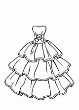 Coloring Outfit Getcolorings Luxury Dresses sketch template