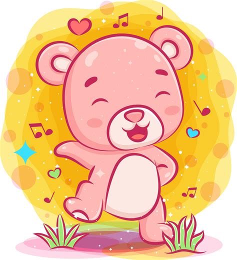 Happy Baby Bear Dancing 4858081 Vector Art At Vecteezy