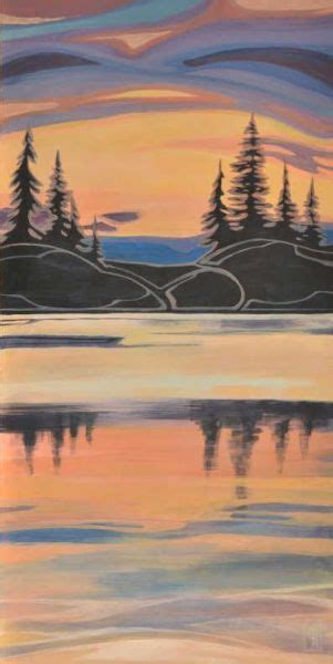 Erica Hawkes Soft Peach Acrylic On Canvas 24 X 12 770 Sunset