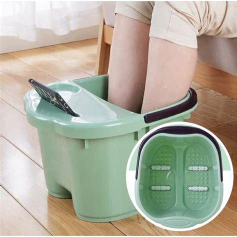It comes with the overall dimension of 15.6 x 12.2 x 5.3 inches. Portable Japanese Style Foot Bath Tub Roller Massage Foot ...