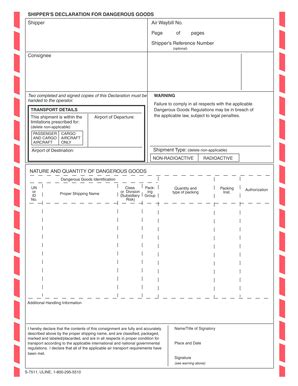 Dangerous Goods Form PDF Fill Out And Sign Printable PDF Template
