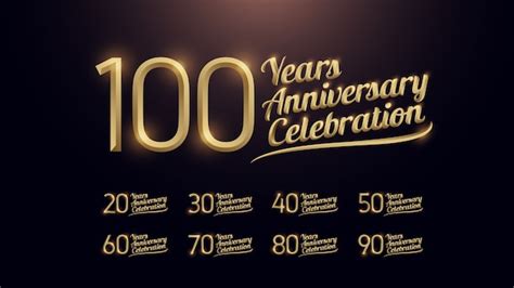 Comemoração Do Aniversário De 100 Anos Vetor Premium