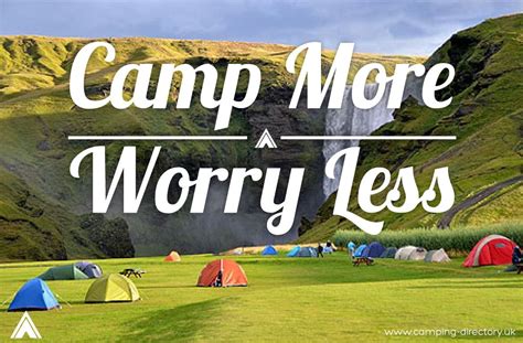 Camp More Worry Less Inspirational Quote Motivational Quote Camping Campsite Holiday