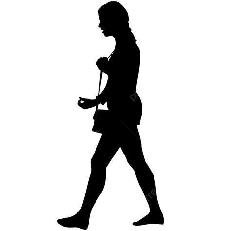 Woman White Background Silhouette Vector Png Silhouette Of A Walking