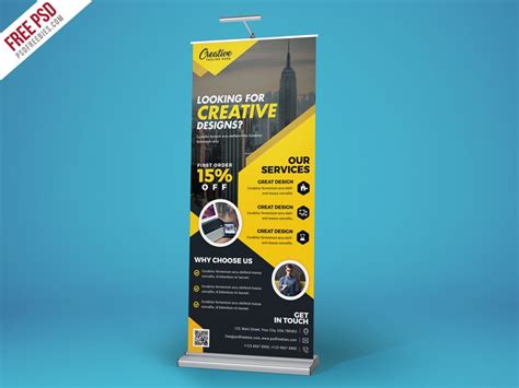 Download Free Creative Roll Up Banner PSD - Download PSD