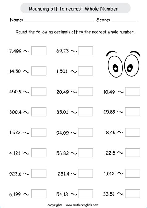 Rounding Whole Numbers Worksheet Grade 4