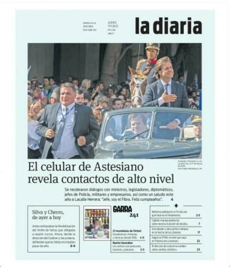 Periódico La Diaria Uruguay Periódicos De Uruguay Edición De Jueves