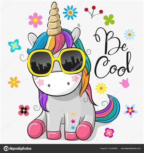 Cute Cartoon Cute Unicorn With Sun Glasses Cute Bunny Cartoon Cartoon